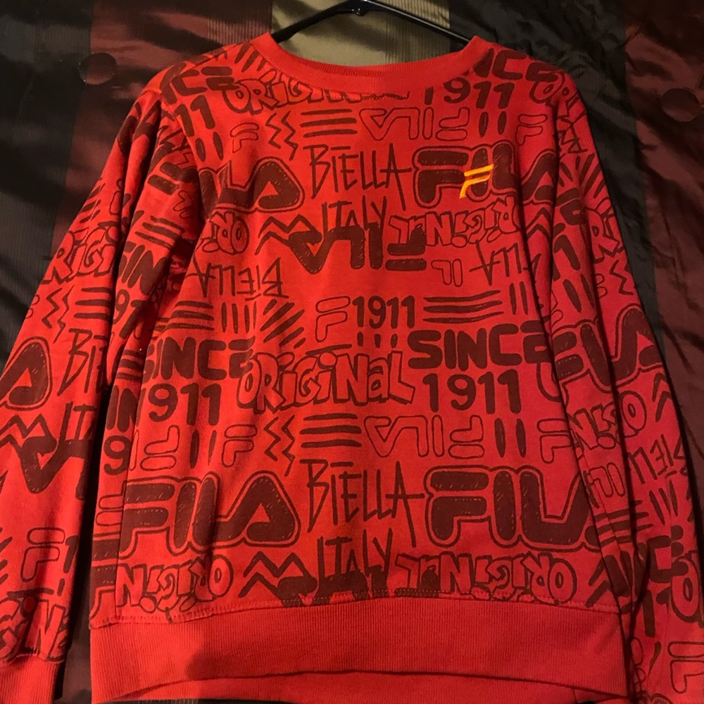 Red fila crew neck
